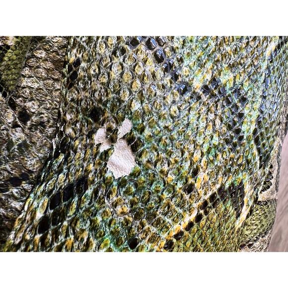 Sharif Green Snake Pattern Satchel Handbag NWT but has Peeling - Picture 13 of 16
